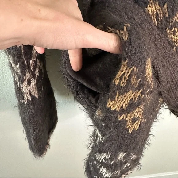 FREE PEOPLE Cable Mix Cardigan Sweater SZ M - Picture 3 of 8